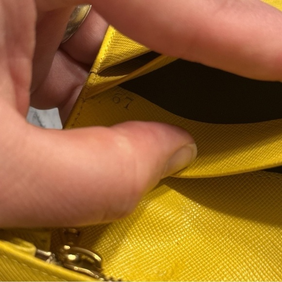 PRADA Authentic Giallo Tessuto Nylon Wallet on detachable Gold White Rope Chain - Picture 17 of 17